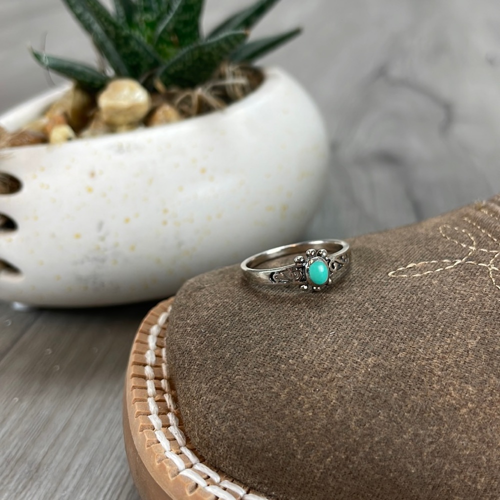 🍂Sterling Silver Authentic Turquoise Flower Ring🍂